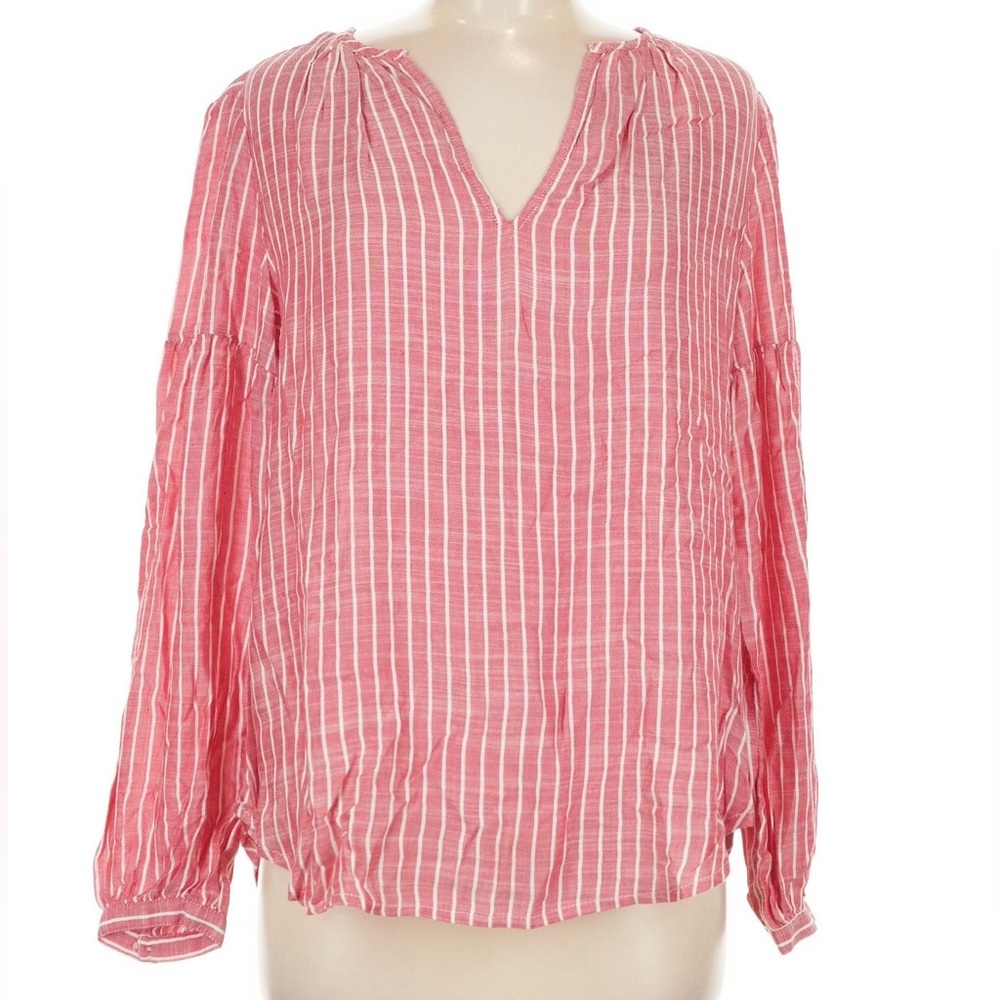 NWOT GAP Pink and White Striped V-Neck Tunic Top